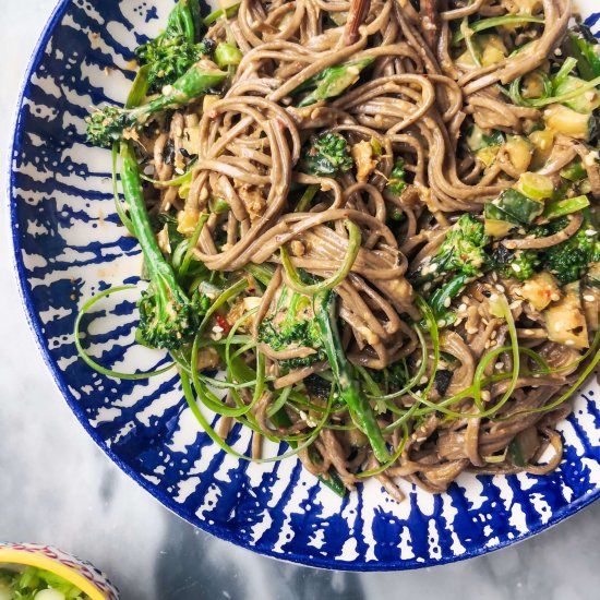 Sesame soba noodle salad