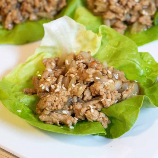 Sweet Sesame Turkey Lettuce Wraps