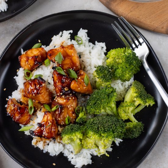 Air Fryer Teriyaki Salmon Bites