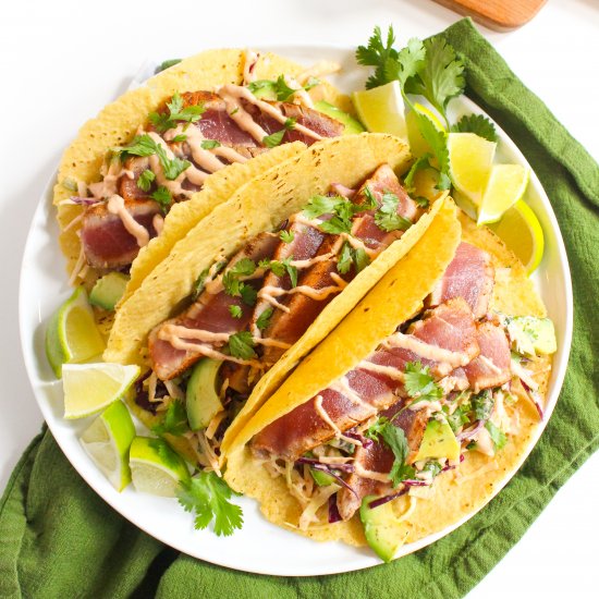 Seared Ahi Tuna Tacos