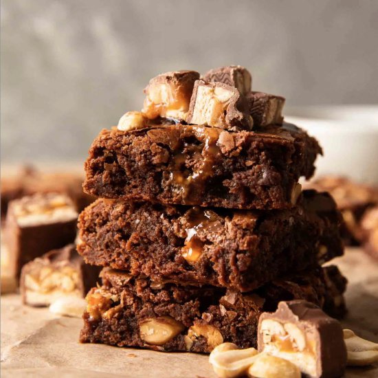 Best Ever Snickers Brownies