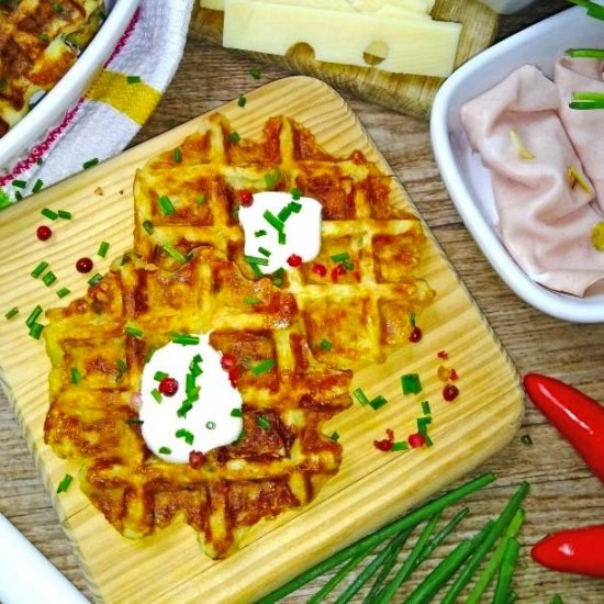 Leftover mashed potato waffles