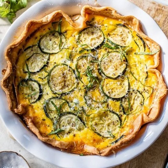 Three-Cheese Zucchini Quiche