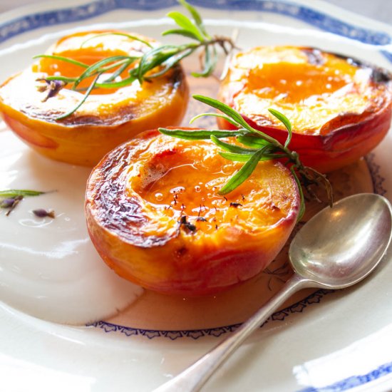 Baked Peaches with Lavender