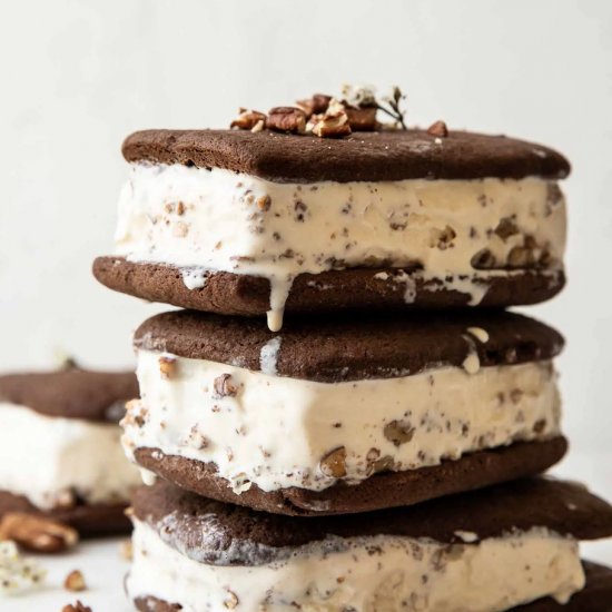 Butter Pecan Ice Cream Sandwiches