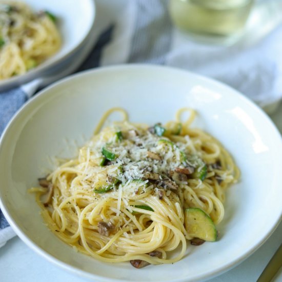 Creamy Mushroom Zucchini Pasta