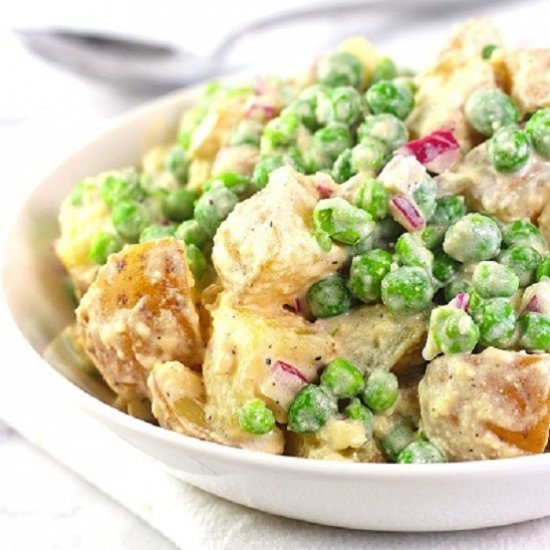 potato salad with peas