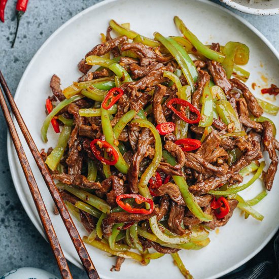 Shredded Beef and Pepper Stir Fry