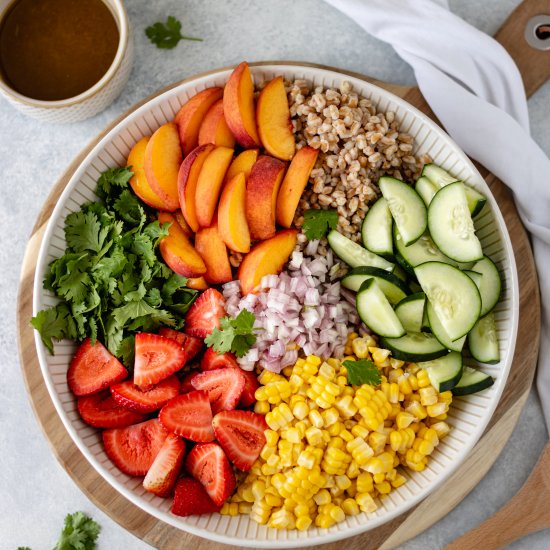 Peach Cilantro Farro Salad