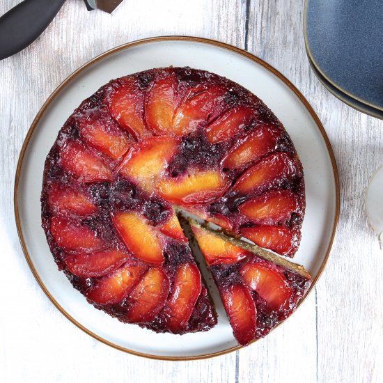 Plum Blueberry Upside Down Cake