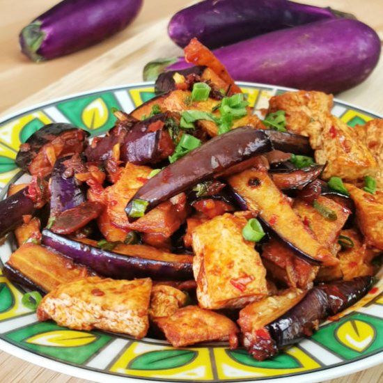 Szechuan style eggplant with tofu