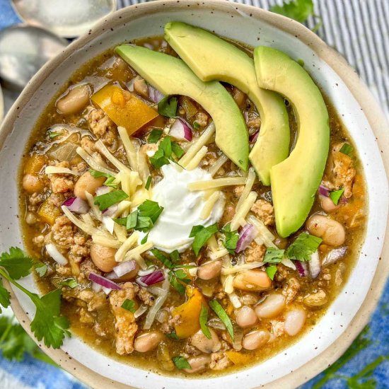 Easy White Bean Turkey Chili Verde