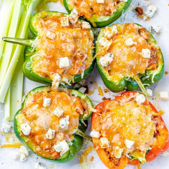 BUFFALO CHICKEN STUFFED PEPPERS