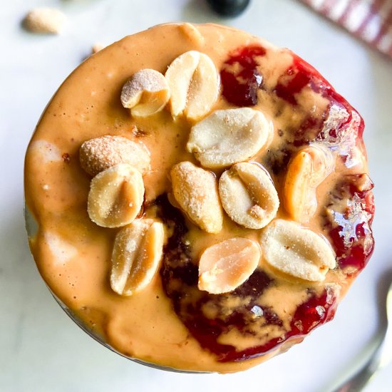 PB and J Overnight Oats