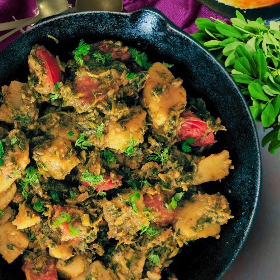 Methi Aloo [Fenugreek Potato Curry]