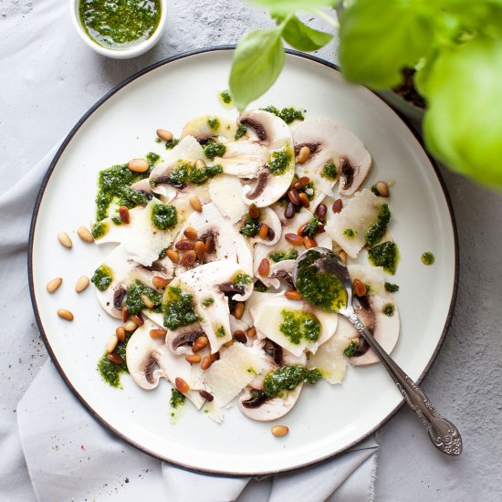 Pesto Mushroom Carpaccio