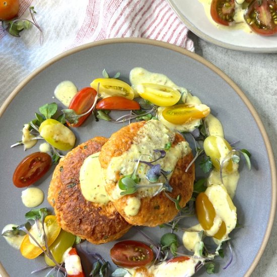 Salmon Cakes with Sauce Gribiche