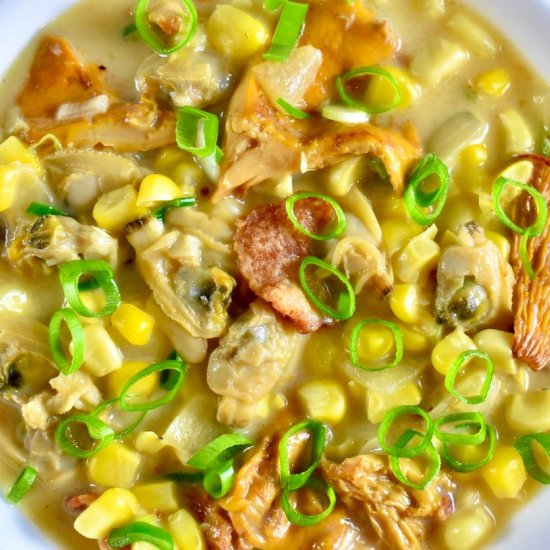 Corn, Clam, and Chanterelle Chowder