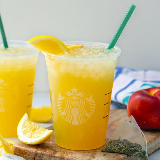 Iced Peach Green Tea Lemonade