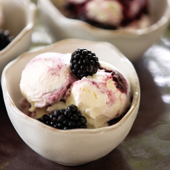 Balsamic Blackberry Ice Cream