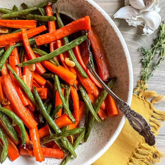 Roasted Green Beans and Carrots