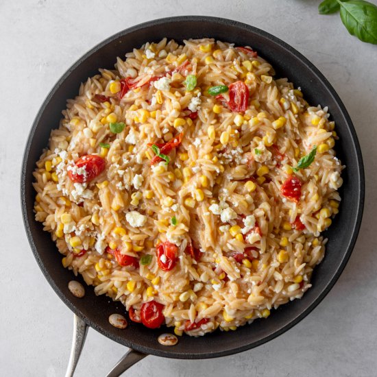 One Pot Orzo with Tomatoes and Feta