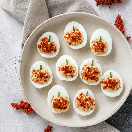 Pumpkin Deviled Eggs