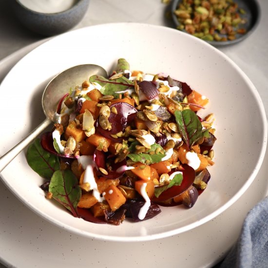 Gorgeous beetroot & pumpkin salad