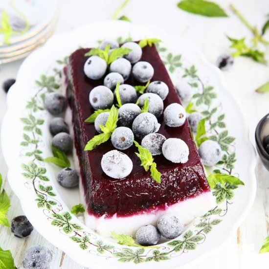 Coconut Panna Cotta and Blueberry J