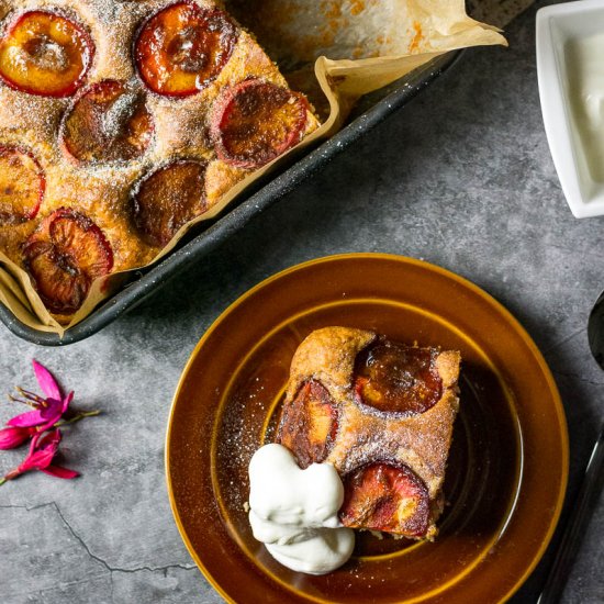 Spelt Cake with Plums and Yoghurt