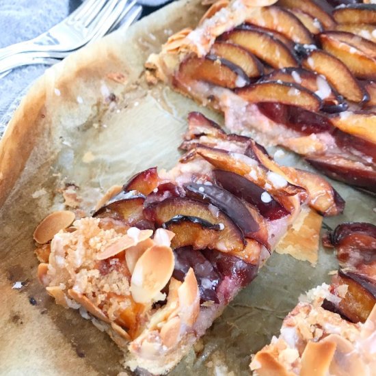 Puff Pastry Plum Tart with Marzipan