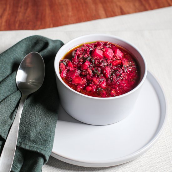 Whole30 Beet Green Borscht