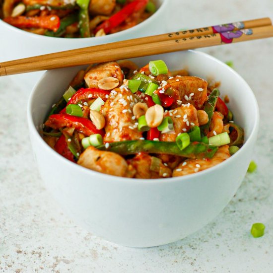 Sweet chilli peanut stir fry