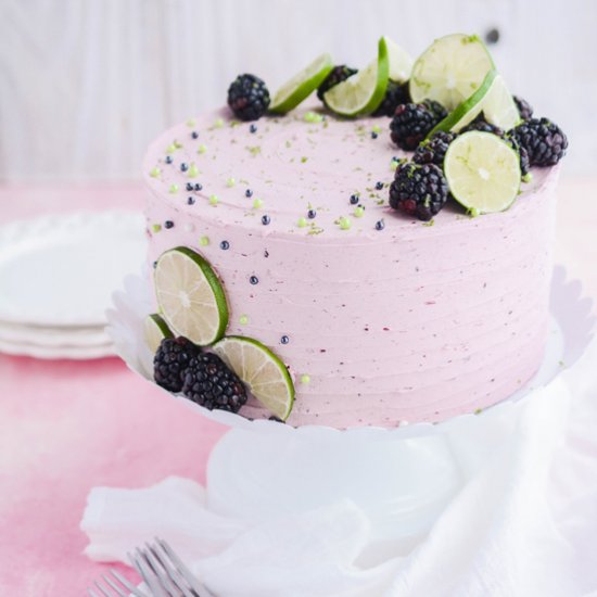 Lime Cake with Blackberry Filling