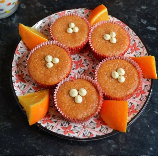 Eggless Orange Cupcakes