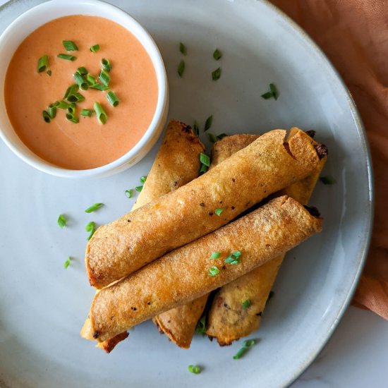 Air Fryer Buffalo Chicken Taquitos