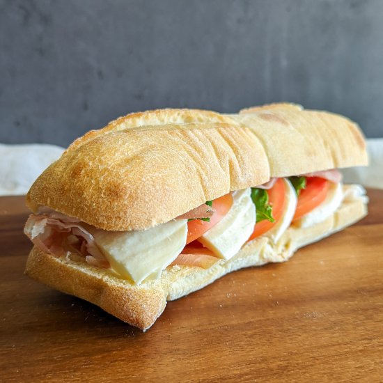 Prosciutto and Mozzarella Sandwich