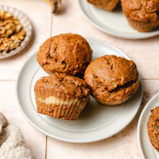 Vegan Carrot Cake Banana Muffins