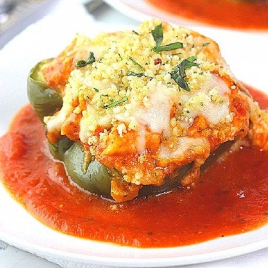 chicken parmesan stuffed peppers