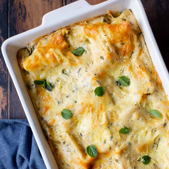 Vegetable White Sauce Lasagna