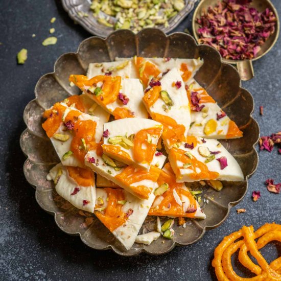 Jalebi White Chocolate Bark