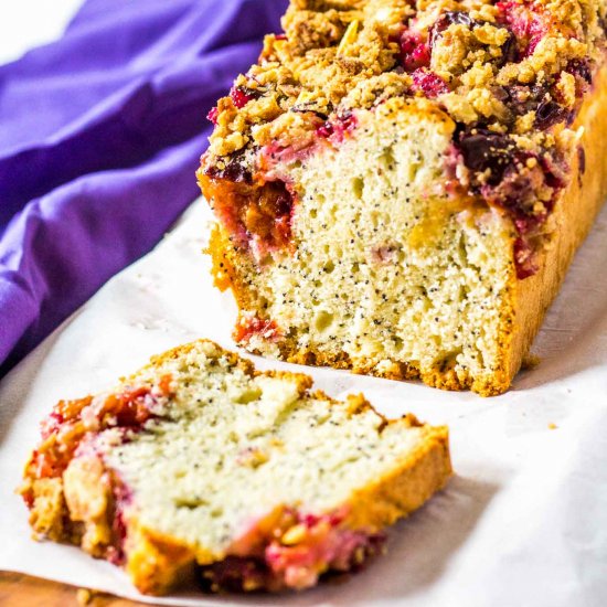 Plum Poppy Seed Cake with Crumble