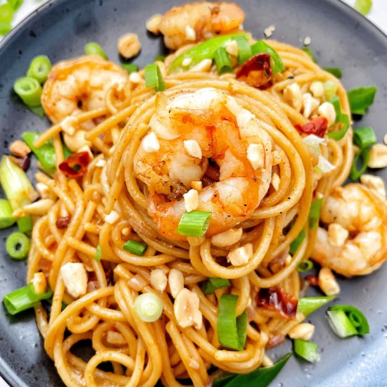 Sichuan Kung Pao Shrimp Noodles