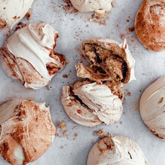 Mocha and muscavado meringues