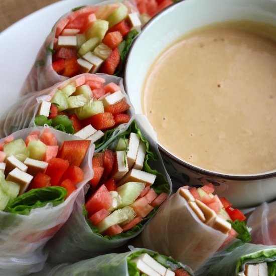 Spring Rolls with Peanut Sauce