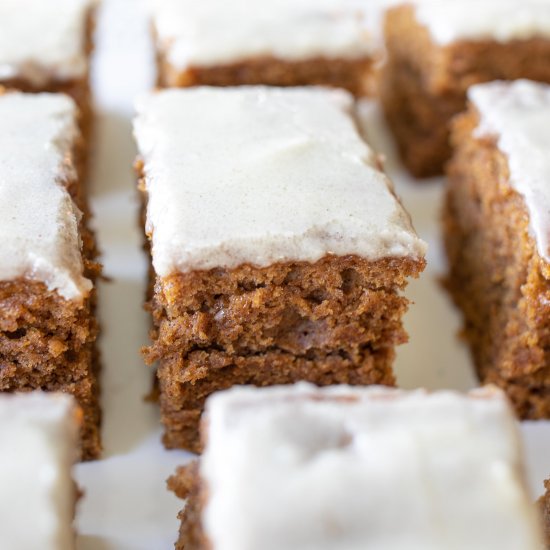 Maple Frosted Pumpkin Spice Bars