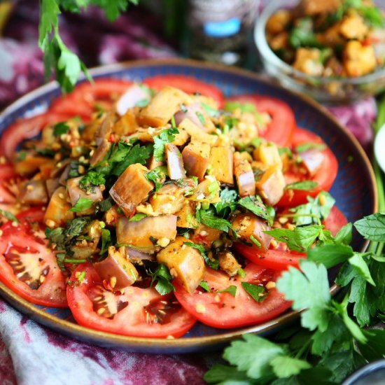 Tomato Carpaccio with Eggplants