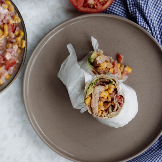 BBQ Chicken Bacon Avocado Wraps