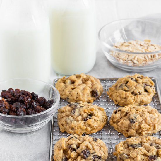 Vegan Oatmeal Raisin Cookies