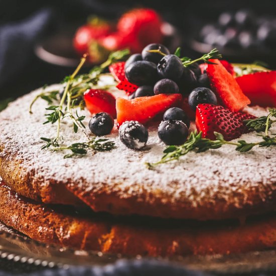 Gluten Free Lemon Cake with Berries